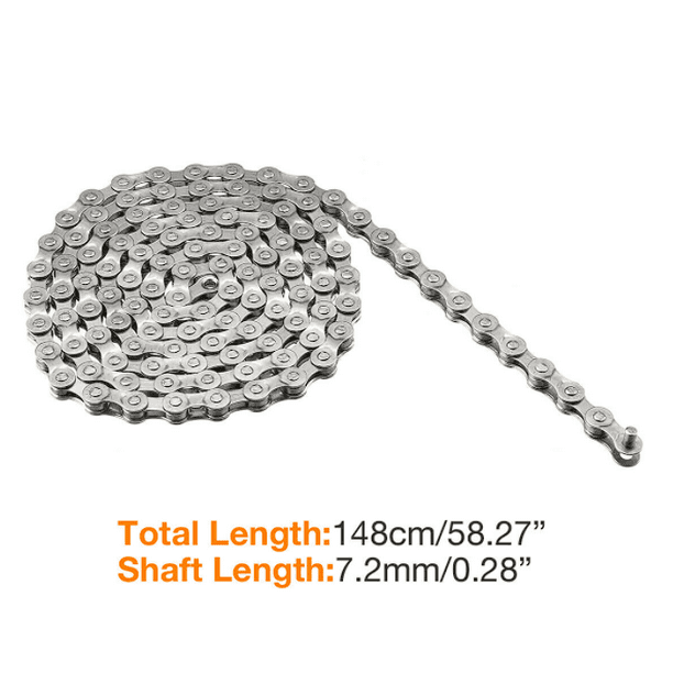 6 7 8 Speed Mountain Bike Road Bicycle Hybrid Chain 116 Links Silver-Plating 6 7 8 Speed Mountain Bike Road Bicycle Hybrid Chain 116 Links Silver-Plating